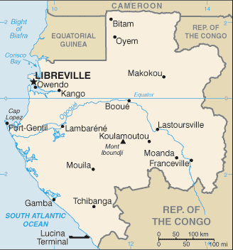 Map of Gabon