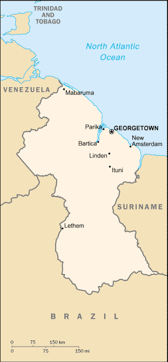 Map of Guyana