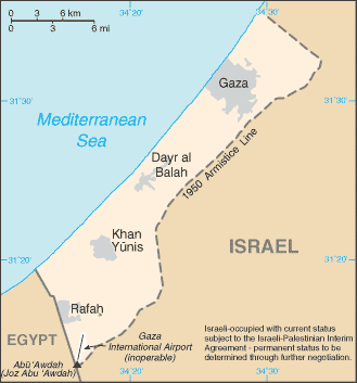 Map of Gaza Strip