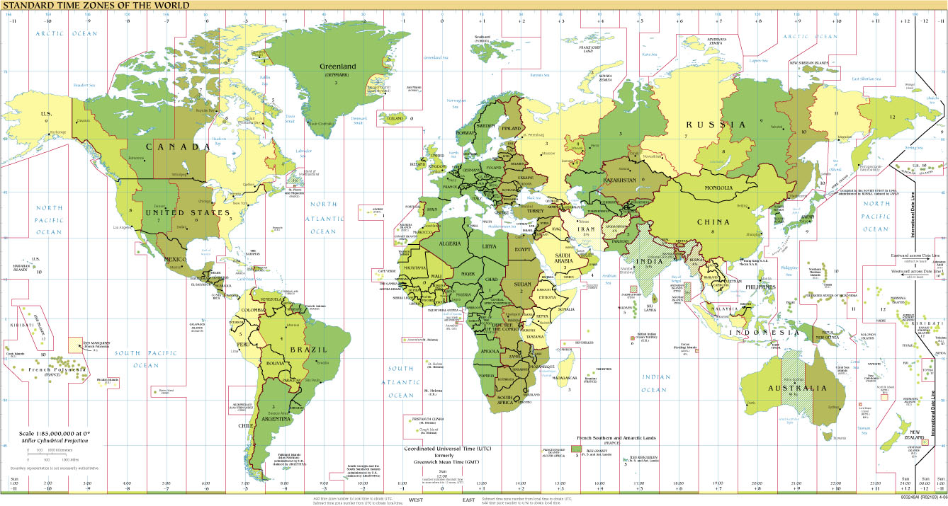 Standard Time Zones of the World