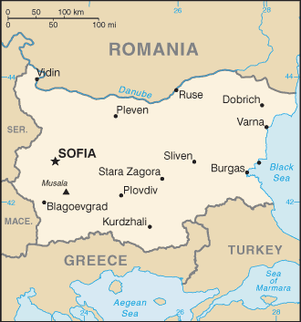 Map of Bulgaria