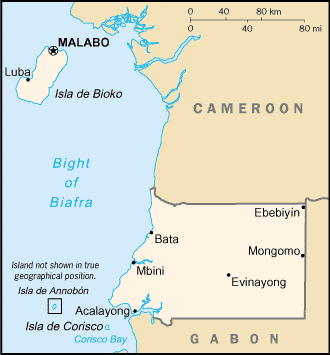 Map of Equatorial Guinea