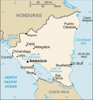 Map of Nicaragua