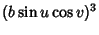 $\displaystyle (b\sin u\cos v)^3$