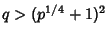 $q > (p^{1/4} + 1)^2$