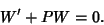 \begin{displaymath}
W'+PW = 0.
\end{displaymath}