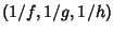 $(1/f, 1/g, 1/h)$