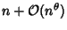 $n+{\mathcal
O}(n^\theta)$