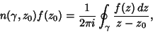 \begin{displaymath}
n(\gamma,z_0)f(z_0) = {1\over 2\pi i} \oint_\gamma {f(z)\,dz\over z-z_0},
\end{displaymath}