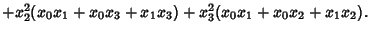 $ +x_2^2(x_0x_1+x_0x_3+x_1x_3)+x_3^2(x_0x_1+x_0x_2+x_1x_2).$