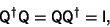 \begin{displaymath}
{\hbox{\sf Q}}^\dagger{\hbox{\sf Q}}={\hbox{\sf Q}}{\hbox{\sf Q}}^\dagger={\hbox{\sf I}},
\end{displaymath}