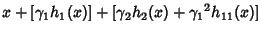 $\displaystyle x+[\gamma_1h_1(x)]+[\gamma_2 h_2(x)+{\gamma_1}^2 h_{11}(x)]$