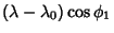 $\displaystyle (\lambda-\lambda_0)\cos\phi_1$