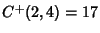 $C^+(2,4)=17$