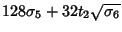 $\displaystyle 128\sigma_5+32t_2\sqrt{\sigma_6}$