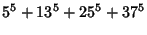 $\displaystyle 5^5+13^5+25^5+ 37^5$