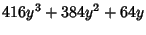 $\displaystyle 416y^3+384y^2+64y$