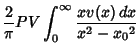 $\displaystyle {2\over \pi} PV \int_0^\infty {xv(x)\,dx\over x^2-{x_0}^2}$