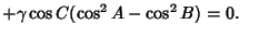 $ +\gamma\cos C(\cos^2 A-\cos^2 B)=0.\quad$