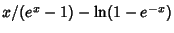 $x/(e^x-1)-\ln(1-e^{-x})$