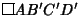 $\vbox{\hrule height.6pt\hbox{\vrule width.6pt height6pt \kern6.4pt \vrule width.6pt}
\hrule height.6pt}AB'C'D'$