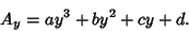 \begin{displaymath}
A_y=ay^3+by^2+cy+d.
\end{displaymath}