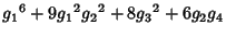 $\displaystyle {g_1}^6+9 {g_1}^2 {g_2}^2+8 {g_3}^2+6 {g_2} {g_4}$