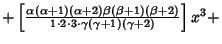 $+\left[{\alpha(\alpha+1)(\alpha+2)\beta(\beta+1)(\beta+2)\over 1\cdot 2\cdot 3\cdot\gamma(\gamma+1)(\gamma+2)}\right]x^3+$