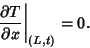 \begin{displaymath}
\left.{\partial T\over \partial x}\right\vert _{(L,t)} = 0.
\end{displaymath}