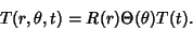 \begin{displaymath}
T(r, \theta, t) = R(r)\Theta (\theta)T(t).
\end{displaymath}