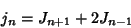 \begin{displaymath}
j_n=J_{n+1}+2J_{n-1}
\end{displaymath}