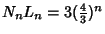 $\displaystyle N_nL_n = 3({\textstyle{4\over 3}})^n$