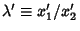 $\lambda'\equiv x_1'/x_2'$