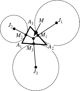 \begin{figure}\begin{center}\BoxedEPSF{Mittenpunkt.epsf}\end{center}\end{figure}