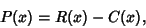 \begin{displaymath}
P(x) = R(x)-C(x),
\end{displaymath}