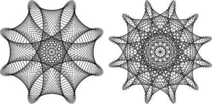 \begin{figure}\begin{center}\BoxedEPSF{maurer_rose4_120.epsf scaled 700}\BoxedEPSF{maurer_rose6_72.epsf scaled 700}\end{center}\end{figure}