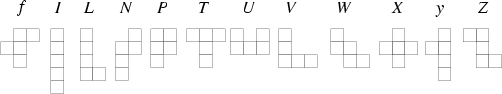 \begin{figure}\begin{center}\BoxedEPSF{Pentominoes.epsf scaled 910}\end{center}\end{figure}