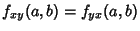 $f_{xy}(a,b)=f_{yx}(a,b)$