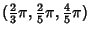 $({\textstyle{2\over 3}}\pi,
{\textstyle{2\over 5}}\pi, {\textstyle{4\over 5}}\pi)$