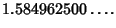 $\displaystyle 1.584962500\ldots.$