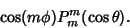 \begin{displaymath}
\cos(m\phi)P_m^m(\cos\theta).
\end{displaymath}