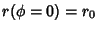 $r(\phi=0)=r_0$