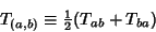 \begin{displaymath}
T_{(a,b)} \equiv {\textstyle{1\over 2}}(T_{ab}+T_{ba})
\end{displaymath}