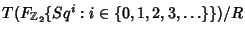 $T(F_{\Bbb Z_2}\{Sq^i: i \in \{ 0, 1, 2, 3, \ldots\} \}) / R$