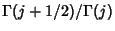 $\Gamma(j+1/2)/\Gamma(j)$