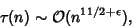 \begin{displaymath}
\tau(n)\sim{\mathcal O}(n^{11/2+\epsilon}),
\end{displaymath}