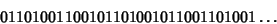 \begin{displaymath}
01101001100101101001011001101001\ldots
\end{displaymath}