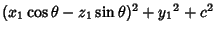 $(x_1\cos\theta-z_1\sin\theta)^2+{y_1}^2+c^2$