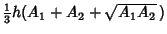 ${\textstyle{1\over 3}}h(A_1+A_2+\sqrt{A_1A_2}\,)$