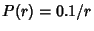 $P(r)=0.1/r$